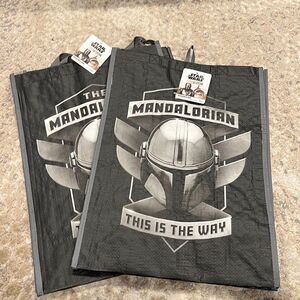 Star Wars The Mandalorian Mando Helmet Emblem Graphic reusable grocery candy bag